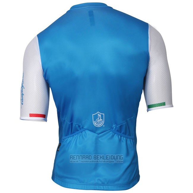 Fahrradbekleidung Campagnolo Iridio Blau Wei Trikot Kurzarm und Tragerhose - zum Schließen ins Bild klicken