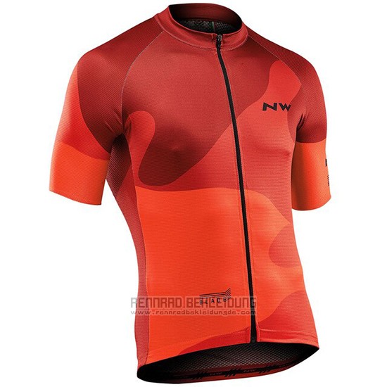 2019 Fahrradbekleidung Northwave Orange Trikot Kurzarm und Tragerhose - zum Schließen ins Bild klicken