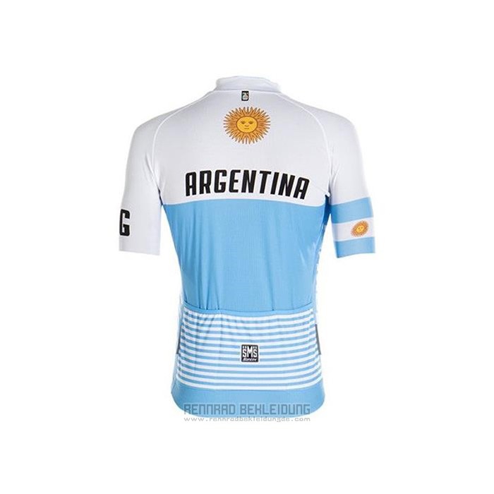 2020 Fahrradbekleidung Argentina Wei Blau Trikot Kurzarm und Tragerhose - zum Schließen ins Bild klicken