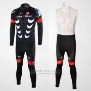 2010 Fahrradbekleidung Castelli Shwarz und Wei Trikot Langarm und Tragerhose