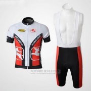 2010 Fahrradbekleidung Giordana Wei und Shwarz Trikot Kurzarm und Tragerhose