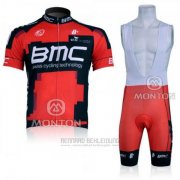 2011 Fahrradbekleidung BMC Rot und Shwarz Trikot Kurzarm und Tragerhose