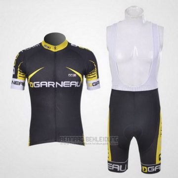 2011 Fahrradbekleidung Louis Garneau Shwarz und Gelb Trikot Kurzarm und Tragerhose