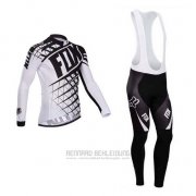 2014 Fahrradbekleidung Fox Wei und Shwarz Trikot Langarm und Tragerhose