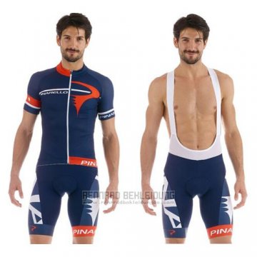 2015 Fahrradbekleidung Pinarello Rot und Blau Trikot Kurzarm und Tragerhose