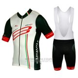 2015 Fahrradbekleidung Wieiev Wei und Rot Trikot Kurzarm und Tragerhose