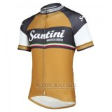 2016 Fahrradbekleidung Santini Grau und Gelb Trikot Kurzarm und Tragerhose