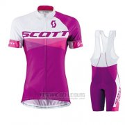 2016 Fahrradbekleidung Scott Rot Wei Trikot Kurzarm und Tragerhose