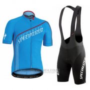 2016 Fahrradbekleidung Specialized Azurblau Trikot Kurzarm und Tragerhose