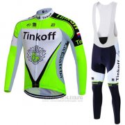 2016 Fahrradbekleidung Tinkoff Grun und Shwarz Trikot Langarm und Tragerhose