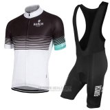 2017 Fahrradbekleidung Bianchi Milano Shwarz und Wei Trikot Kurzarm und Tragerhose