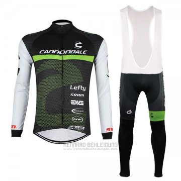 2017 Fahrradbekleidung Cannondale Shwarz und Wei Trikot Langarm und Tragerhose