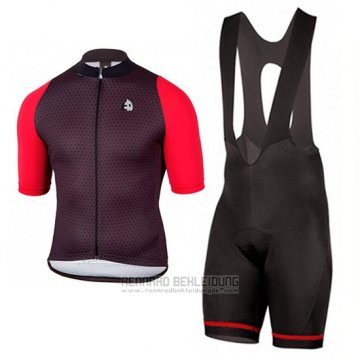 2017 Fahrradbekleidung Etxeondo Neo Shwarz und Rot Trikot Kurzarm und Tragerhose