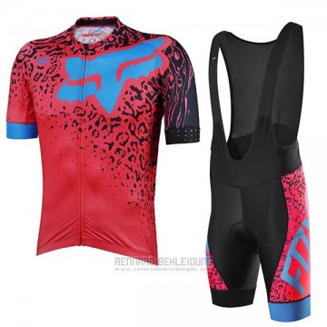 2017 Fahrradbekleidung Fox Ascent Comp Rot Trikot Kurzarm und Tragerhose