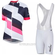 2017 Fahrradbekleidung Frau Nalini Stripe Rosa und Shwarz Trikot Kurzarm und Tragerhose