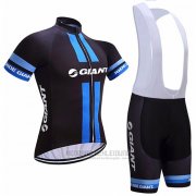 2017 Fahrradbekleidung Giant Shwarz Trikot Kurzarm und Tragerhose