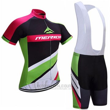 2017 Fahrradbekleidung Merida Rot und Grun Trikot Kurzarm und Tragerhose