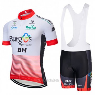 2018 Fahrradbekleidung Burgos BH Wei und Rot Trikot Kurzarm und Tragerhose