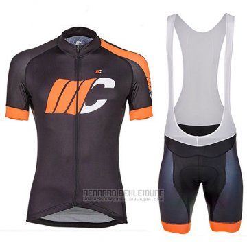 2018 Fahrradbekleidung Cipollini Easy Shwarz und Orange Trikot Kurzarm und Tragerhose