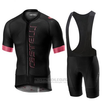 2019 Fahrradbekleidung Castelli Climber's 2.0 Shwarz Rosa Trikot Kurzarm und Overall