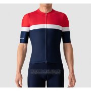 2019 Fahrradbekleidung La Passione Rot Wei Blau Trikot Kurzarm und Tragerhose