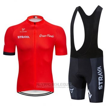 2019 Fahrradbekleidung STRAVA Rot Trikot Kurzarm und Tragerhose