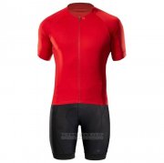 2020 Fahrradbekleidung Bontrage Rot Trikot Kurzarm und Tragerhose