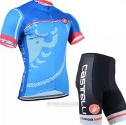 2020 Fahrradbekleidung Castelli Blau Trikot Kurzarm und Tragerhose