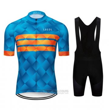 2020 Fahrradbekleidung Le Col Blau Orange Trikot Kurzarm und Tragerhose