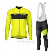 2020 Fahrradbekleidung RC Scott Gelb Shwarz Trikot Langarm und Tragerhose