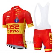 2020 Fahrradbekleidung W52 Fc Porto Rot Gelb Trikot Kurzarm und Tragerhose