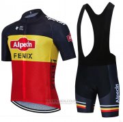 2021 Fahrradbekleidung Alpecin Fenix Shwarz Gelb Rot Trikot Kurzarm und Tragerhose