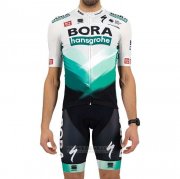 2021 Fahrradbekleidung Bora-Hansgrone Wei Grun Trikot Kurzarm und Tragerhose