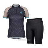 2021 Fahrradbekleidung Frau Scott Grau Braun Trikot Kurzarm und Tragerhose