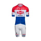 2022 Fahrradbekleidung Alpecin Fenix Rot Wei Blau Trikot Kurzarm und Tragerhose