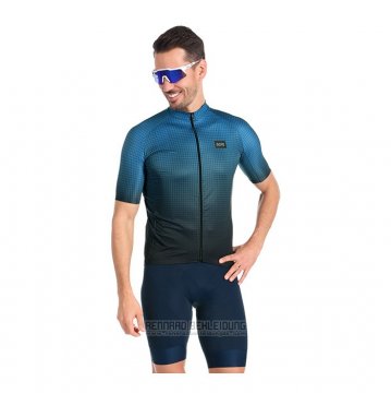 2022 Fahrradbekleidung Gore Shwarz Blau Trikot Kurzarm und Tragerhose