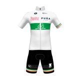 2022 Fahrradbekleidung Plantur Pura Wei Trikot Kurzarm und Tragerhose