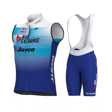 2022 Windweste Bike Exchange Blau Trikot Kurzarm und Tragerhose