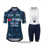 2024 Fahrradbekleidung Frau Jumbo Visma Blau Trikot Kurzarm Und Tragerhose