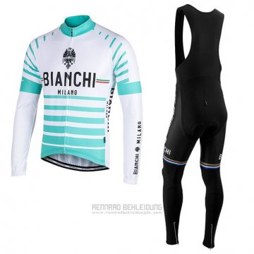 Fahrradbekleidung Bianchi Milano Nalles Hellblau Wei Trikot Langarm und Tragerhose