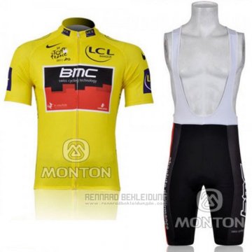 2011 Fahrradbekleidung BMC Lider Gelb Trikot Kurzarm und Tragerhose