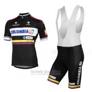 2014 Fahrradbekleidung Kolumbien Shwarz Trikot Kurzarm und Tragerhose