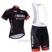 2015 Fahrradbekleidung Bora Shwarz Trikot Kurzarm und Tragerhose