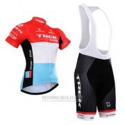 2015 Fahrradbekleidung Trek Factory Racing Factory Racing Wei Rot Trikot Kurzarm und Tragerhose