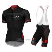 2016 Fahrradbekleidung Castelli Shwarz Trikot Kurzarm und Tragerhose