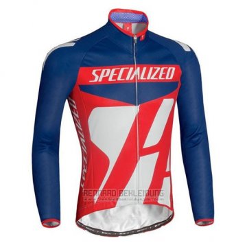 2016 Fahrradbekleidung Specialized Blau und Rot Trikot Langarm und Tragerhose