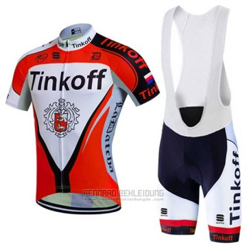 2016 Fahrradbekleidung Tinkoff Rot und Wei Trikot Kurzarm und Tragerhose