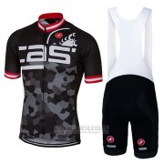 2017 Fahrradbekleidung Castelli Hell Shwarz Trikot Kurzarm und Tragerhose