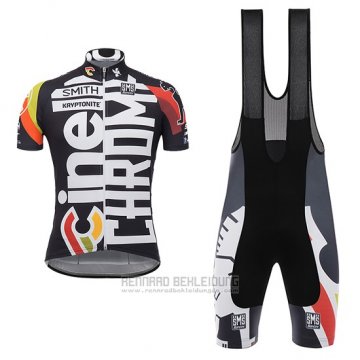 2017 Fahrradbekleidung Cinelli Chrome Shwarz Trikot Kurzarm und Tragerhose