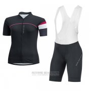 2017 Fahrradbekleidung Frau Gore Bike Wear Shwarz Trikot Kurzarm und Tragerhose